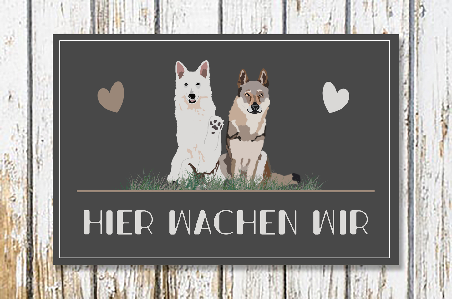 Hundeschild - Warnschild Hund- dein Hund gemalt