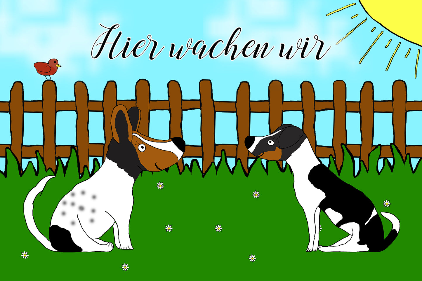 Hundeschild - Warnschild Hund- Personalisiert "Hier wache/n ich/wir"