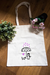 Baumwolltasche "Rainy Day" - Tasche mit langen Henkeln