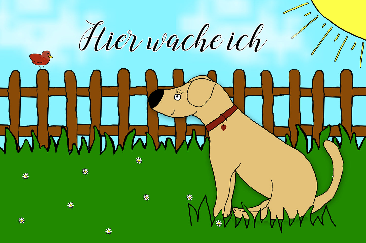 Hundeschild - Warnschild Hund- Personalisiert "Hier wache/n ich/wir"